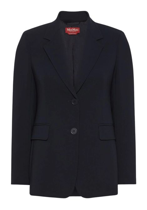 Max Mara Studio Women's LINZ Navy Blue Cady Single-Breasted Blazer Max Mara Studio |  | 2626046055600005
